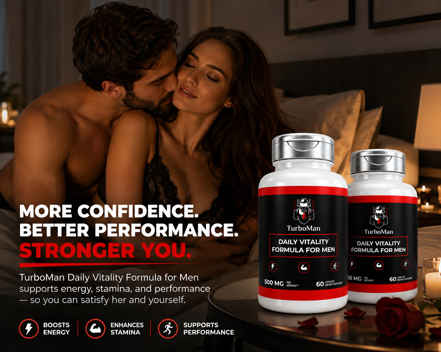 TurboMan Daily Vitality Formula for Men bottles